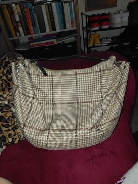 Ralph Lauren Beige Plaid Shoulder Bag